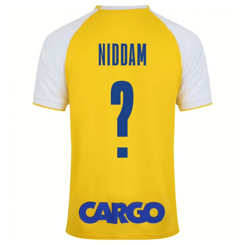 Mænd Nadav Niddam #0 Gul Hvid Hjemmebane Spillertrøjer 2024/25 Trøje T-Shirt