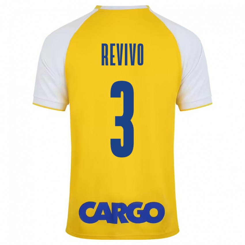 Mænd Roy Revivo #3 Gul Hvid Hjemmebane Spillertrøjer 2024/25 Trøje T-Shirt