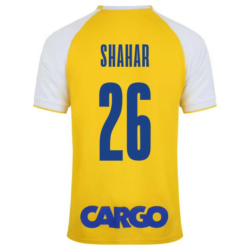 Mænd Ido Shahar #26 Gul Hvid Hjemmebane Spillertrøjer 2024/25 Trøje T-Shirt