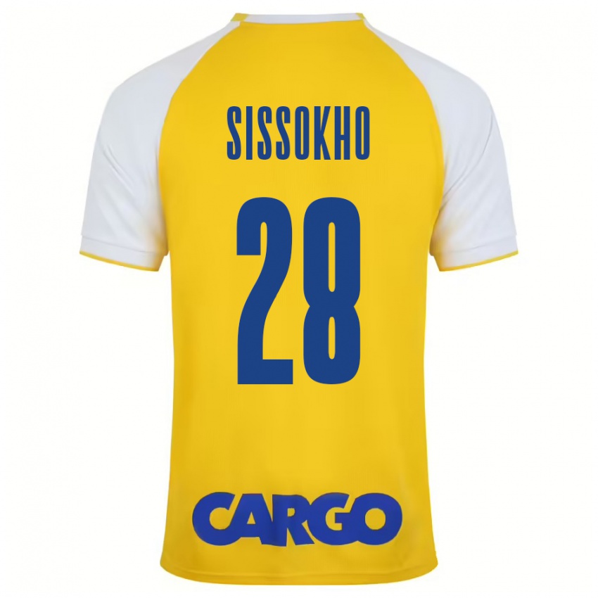 Mænd Issouf Sissokho #28 Gul Hvid Hjemmebane Spillertrøjer 2024/25 Trøje T-Shirt