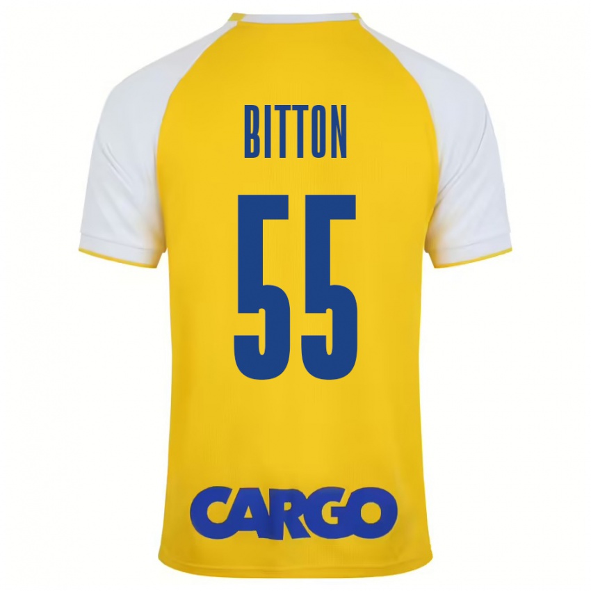 Mænd Nir Bitton #55 Gul Hvid Hjemmebane Spillertrøjer 2024/25 Trøje T-Shirt