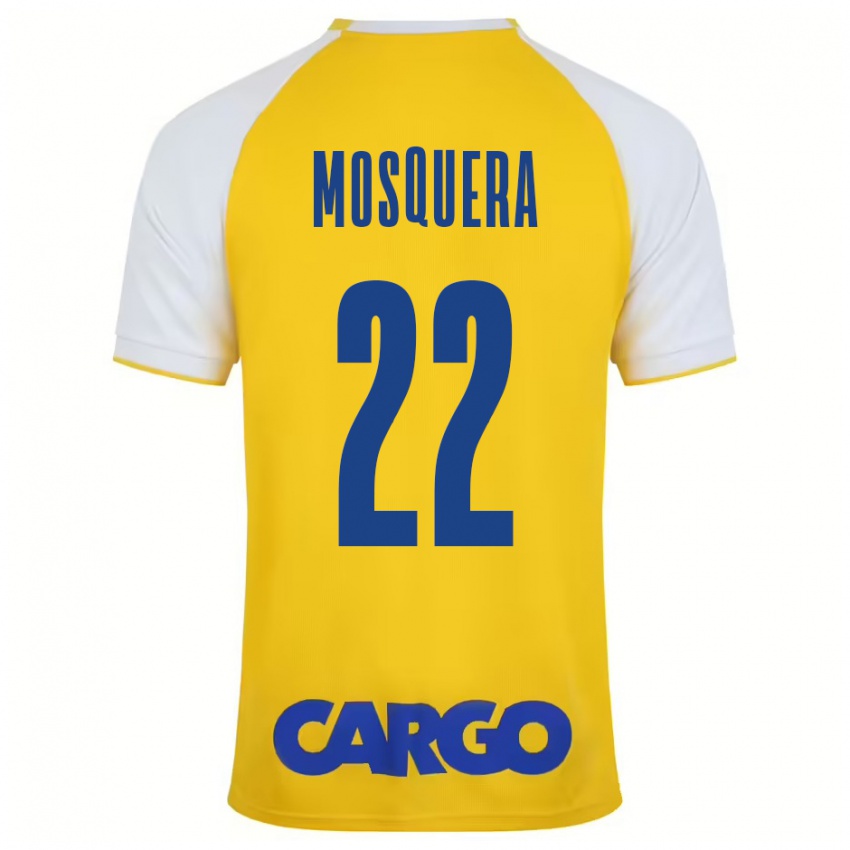 Mænd Orlando Mosquera #22 Gul Hvid Hjemmebane Spillertrøjer 2024/25 Trøje T-Shirt