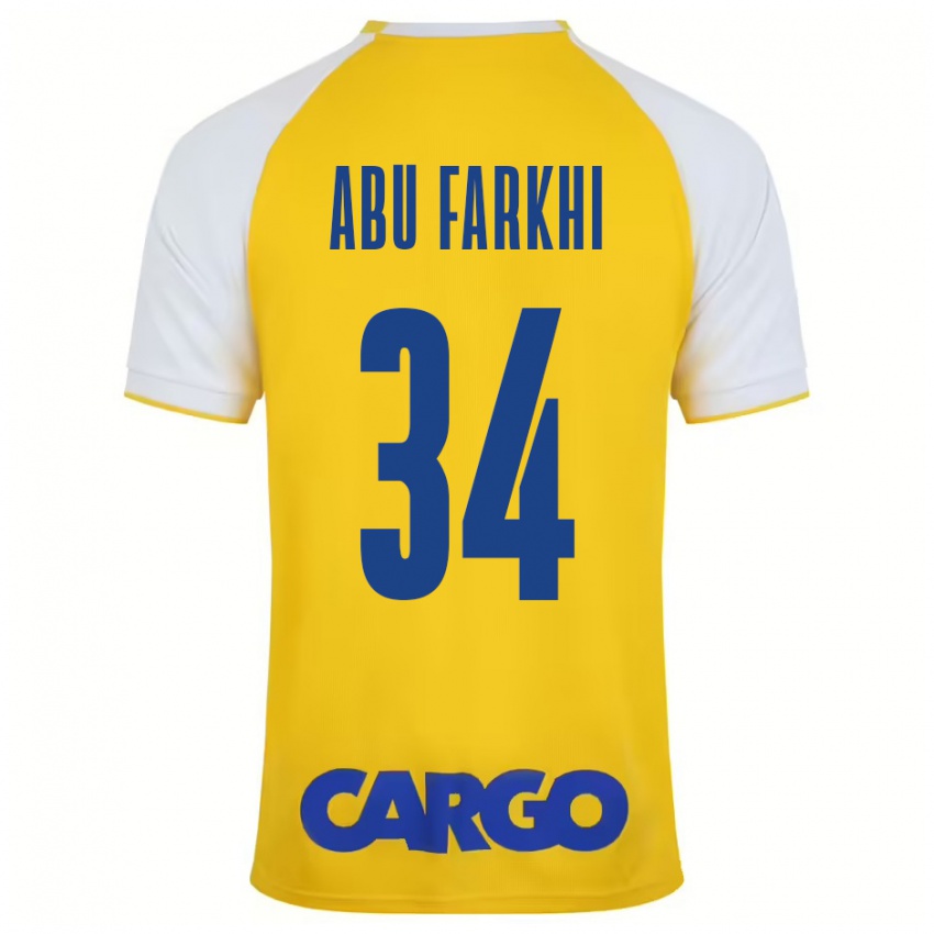 Mænd Sayed Abu Farkhi #34 Gul Hvid Hjemmebane Spillertrøjer 2024/25 Trøje T-Shirt