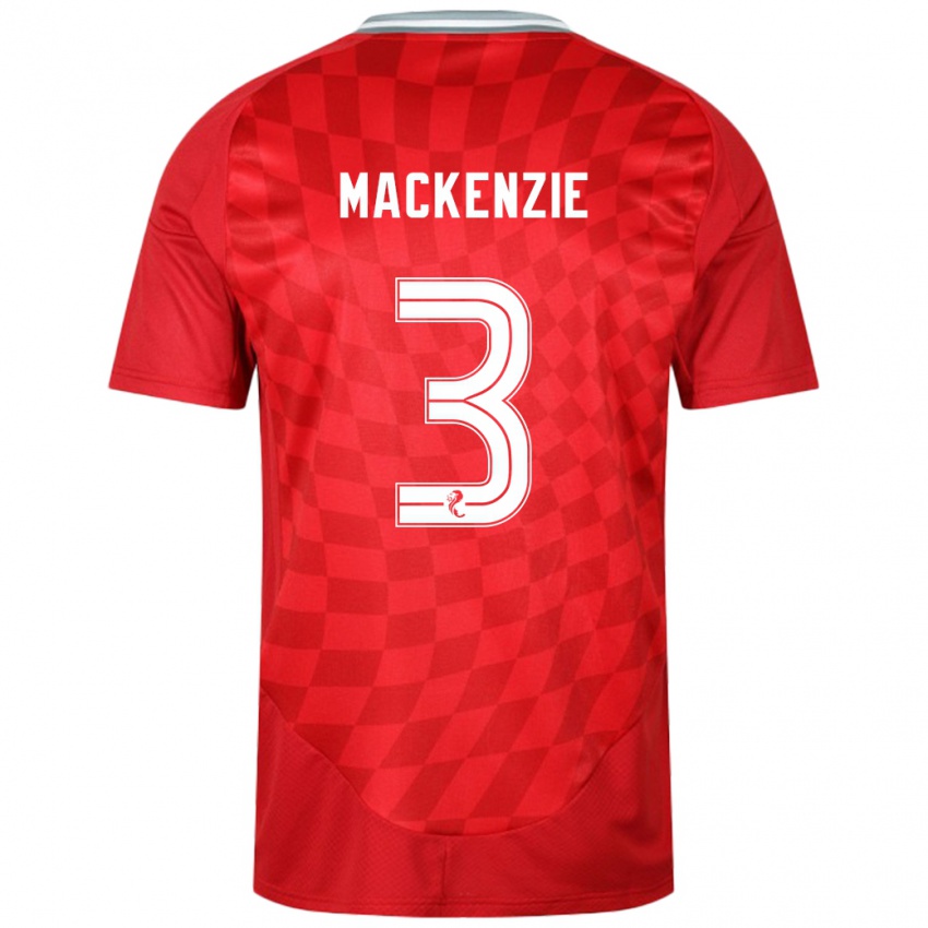 Mænd Jack Mackenzie #3 Rød Hjemmebane Spillertrøjer 2024/25 Trøje T-Shirt