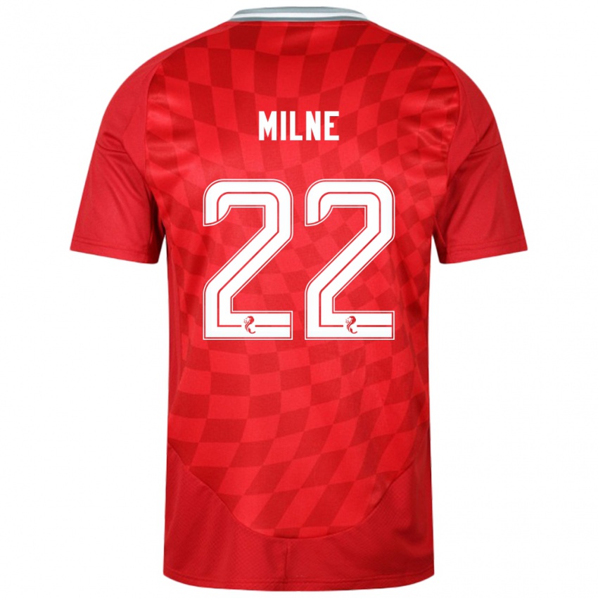 Mænd Jack Milne #22 Rød Hjemmebane Spillertrøjer 2024/25 Trøje T-Shirt