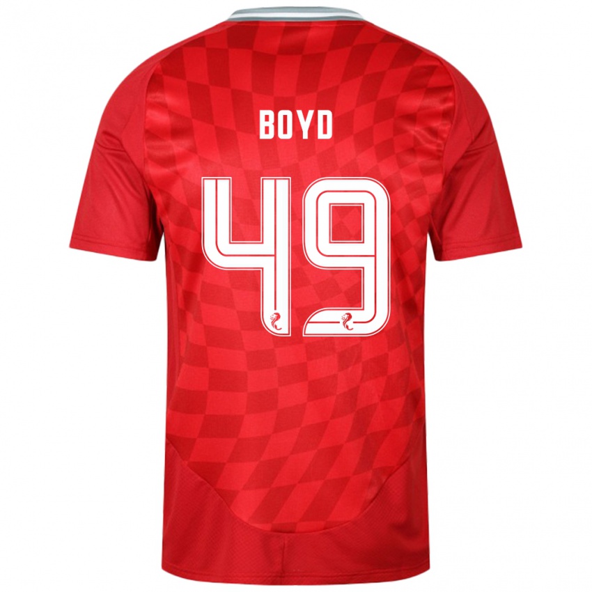 Mænd Fletcher Boyd #49 Rød Hjemmebane Spillertrøjer 2024/25 Trøje T-Shirt