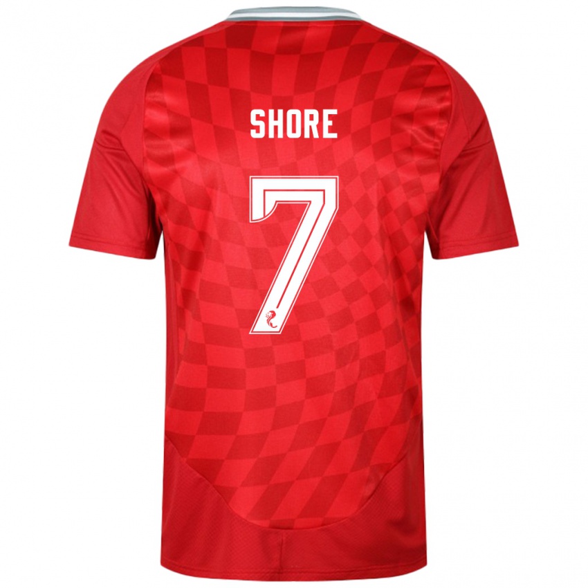 Mænd Eilidh Shore #7 Rød Hjemmebane Spillertrøjer 2024/25 Trøje T-Shirt