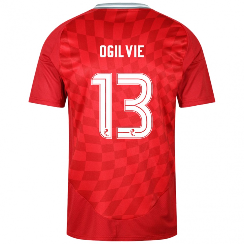 Mænd Francesca Ogilvie #13 Rød Hjemmebane Spillertrøjer 2024/25 Trøje T-Shirt