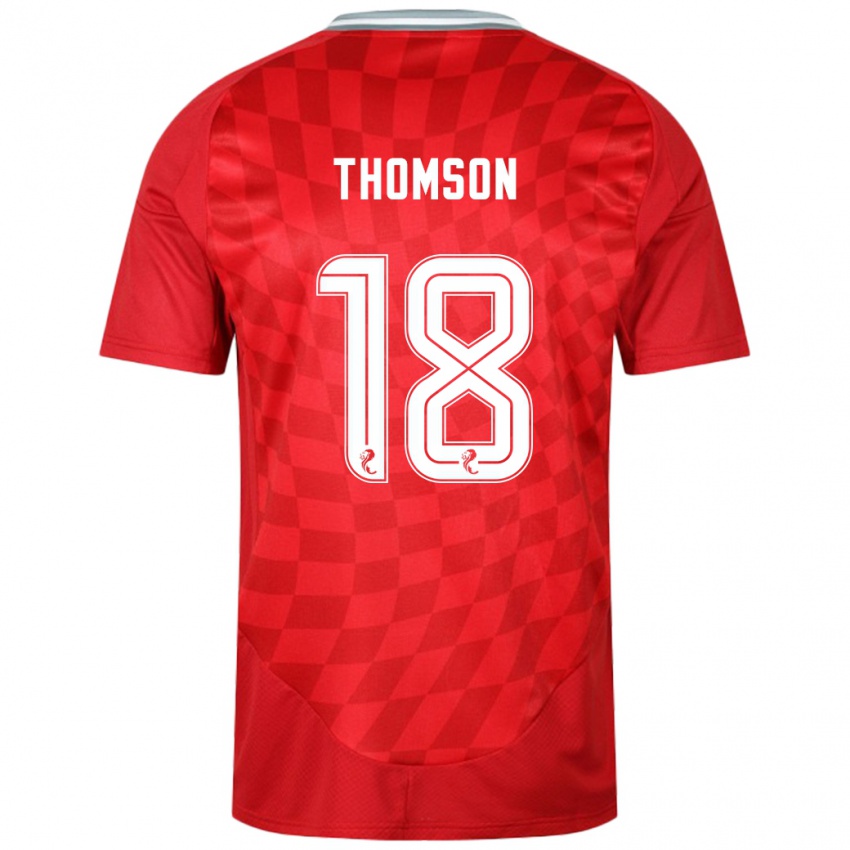 Mænd Eva Thomson #18 Rød Hjemmebane Spillertrøjer 2024/25 Trøje T-Shirt