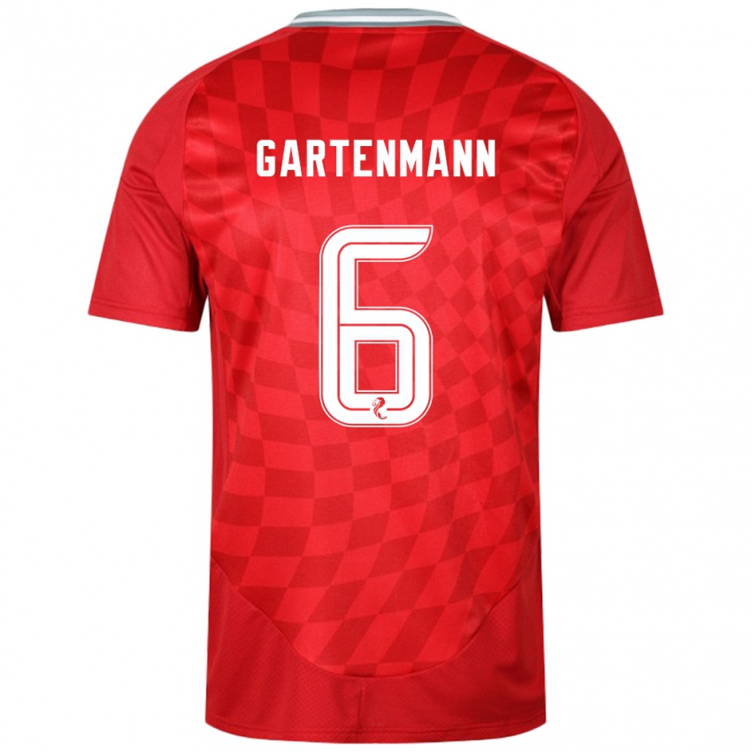 Mænd Stefan Gartenmann #6 Rød Hjemmebane Spillertrøjer 2024/25 Trøje T-Shirt