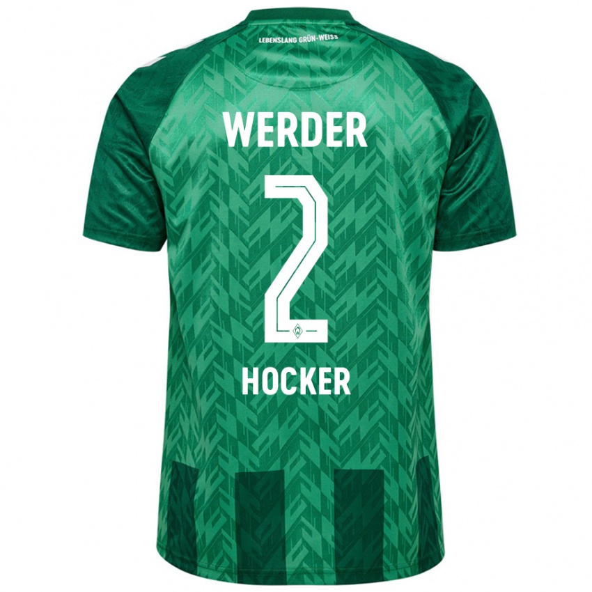 Mænd Luca Höcker #2 Grøn Hjemmebane Spillertrøjer 2024/25 Trøje T-Shirt