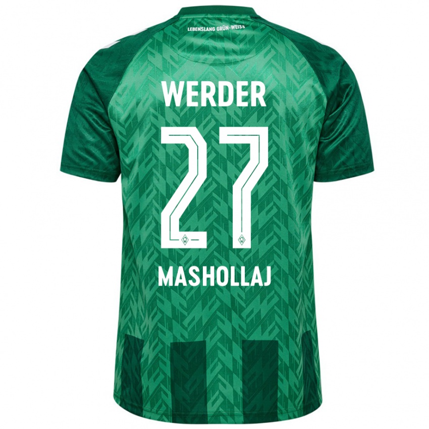 Mænd Benjamin Mashollaj #27 Grøn Hjemmebane Spillertrøjer 2024/25 Trøje T-Shirt