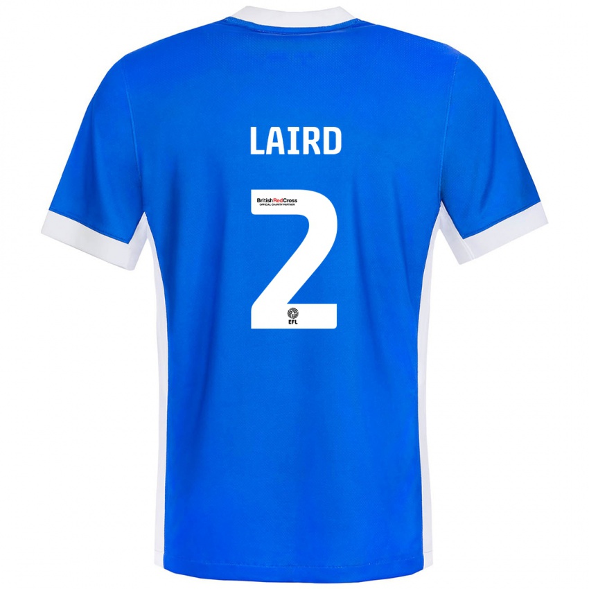 Mænd Ethan Laird #2 Blå Hvid Hjemmebane Spillertrøjer 2024/25 Trøje T-Shirt