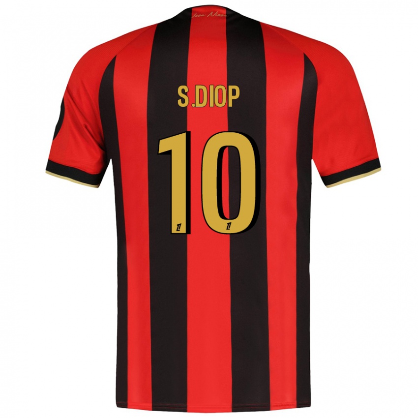 Mænd Sofiane Diop #10 Rød Sort Hjemmebane Spillertrøjer 2024/25 Trøje T-Shirt