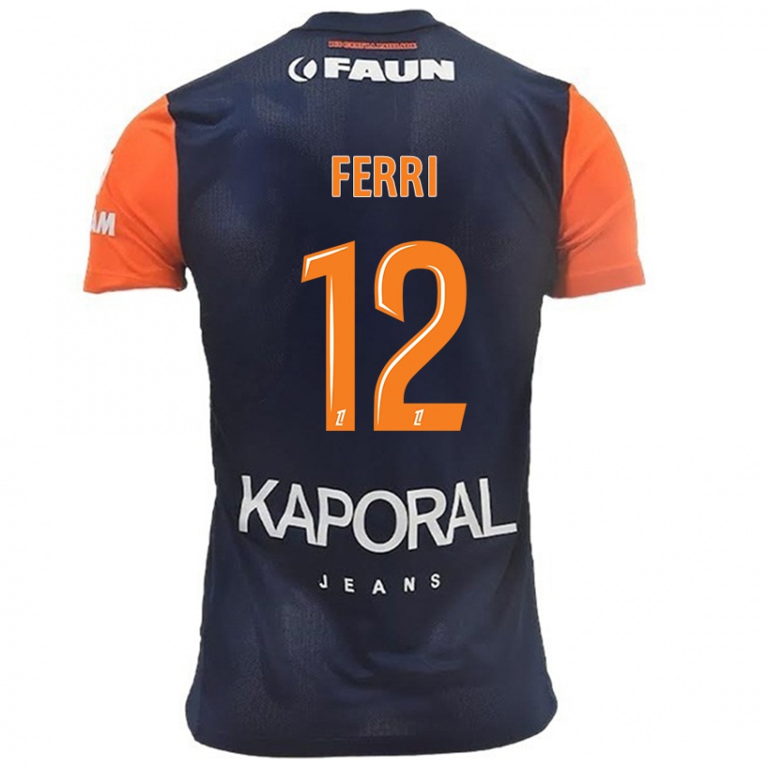 Mænd Jordan Ferri #12 Marineblå Orange Hjemmebane Spillertrøjer 2024/25 Trøje T-Shirt