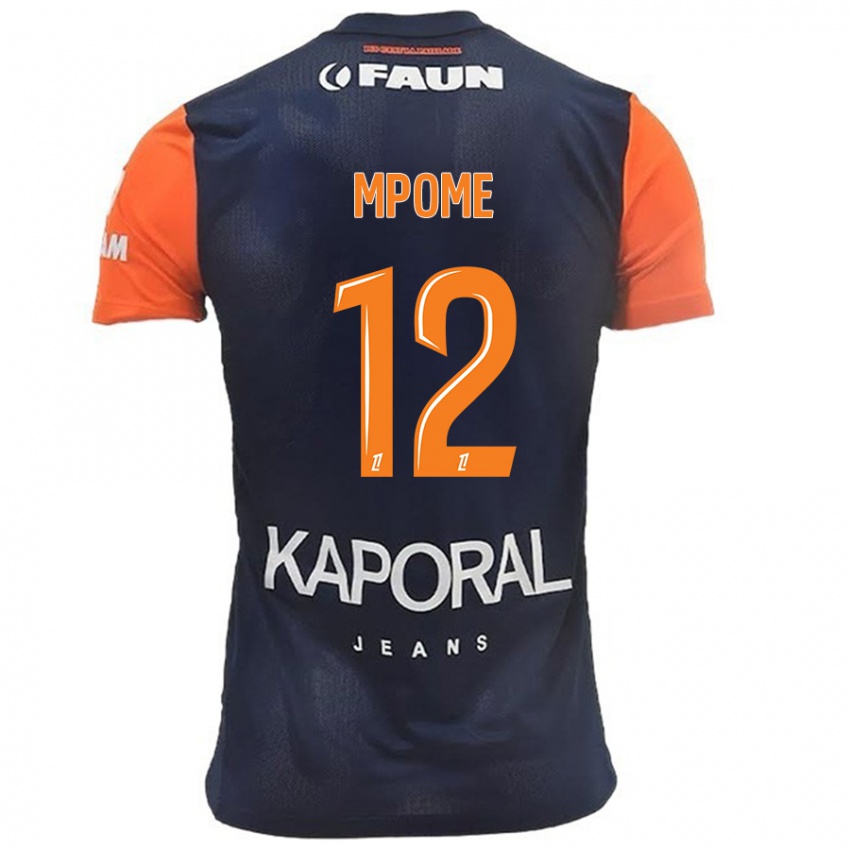 Mænd Maelys Mpomé #12 Marineblå Orange Hjemmebane Spillertrøjer 2024/25 Trøje T-Shirt