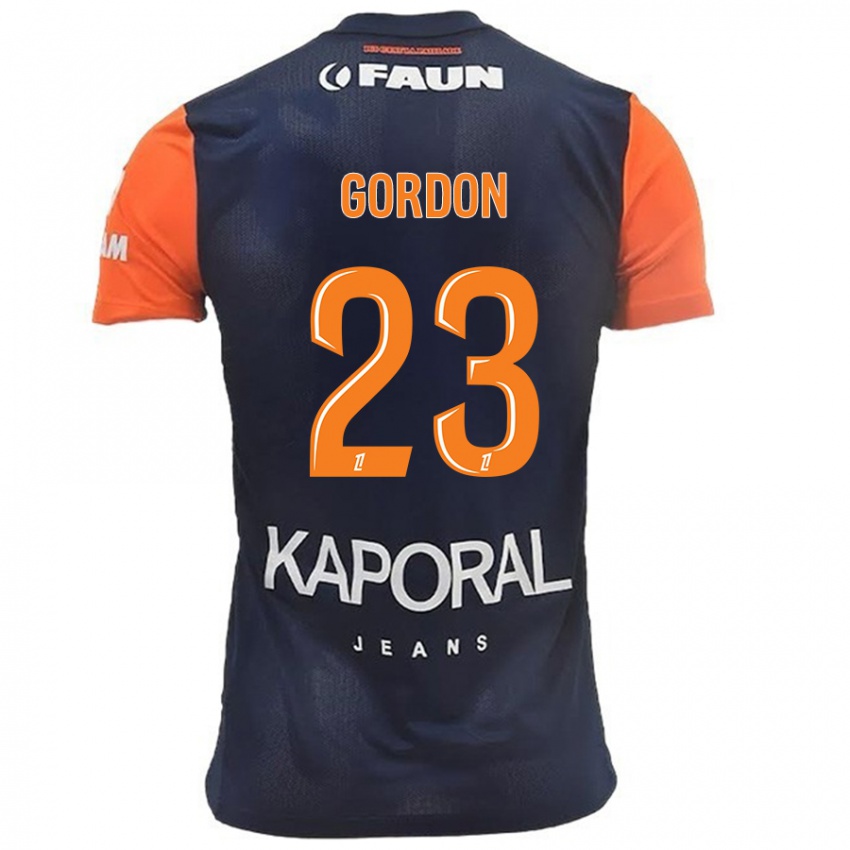 Mænd Sh'nia Gordon #23 Marineblå Orange Hjemmebane Spillertrøjer 2024/25 Trøje T-Shirt