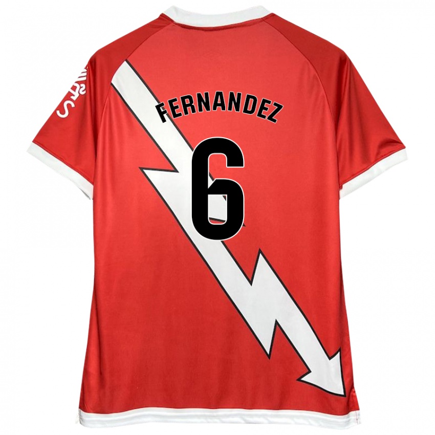 Mænd Paula Fernández #6 Hvid Rød Hjemmebane Spillertrøjer 2024/25 Trøje T-Shirt