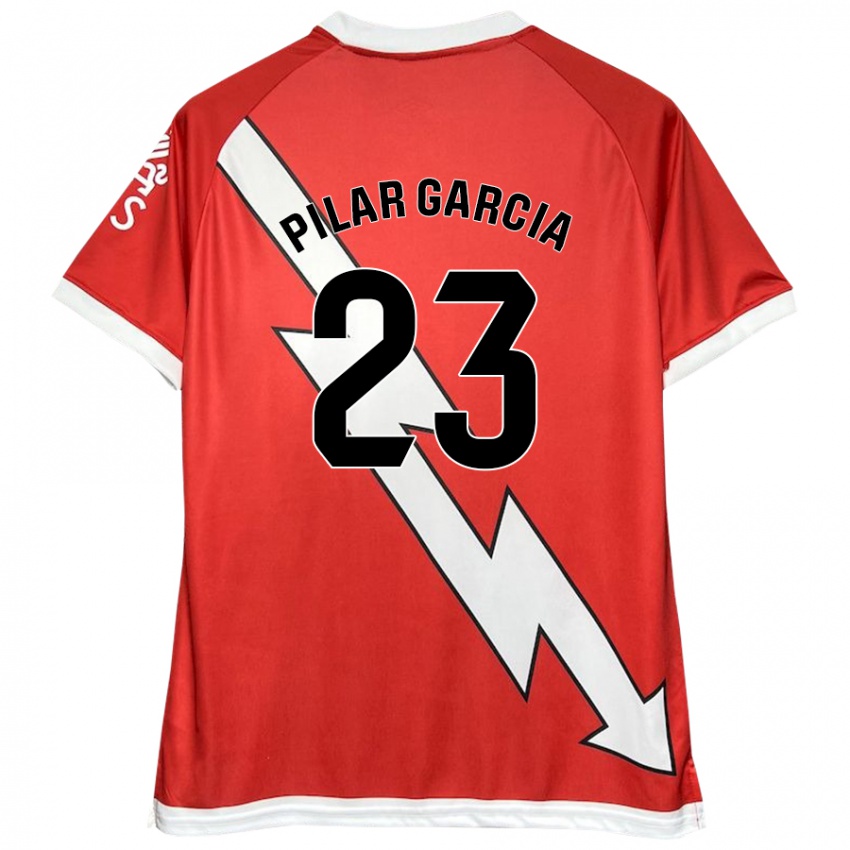 Mænd María Pilar García Villalba #23 Hvid Rød Hjemmebane Spillertrøjer 2024/25 Trøje T-Shirt