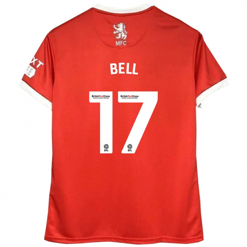 Mænd Millie Bell #17 Rød Hvid Hjemmebane Spillertrøjer 2024/25 Trøje T-Shirt