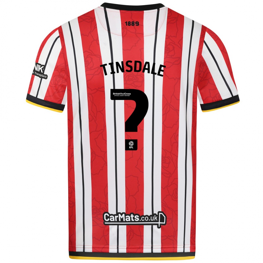 Mænd Jay Tinsdale #0 Røde Hvide Striber Hjemmebane Spillertrøjer 2024/25 Trøje T-Shirt