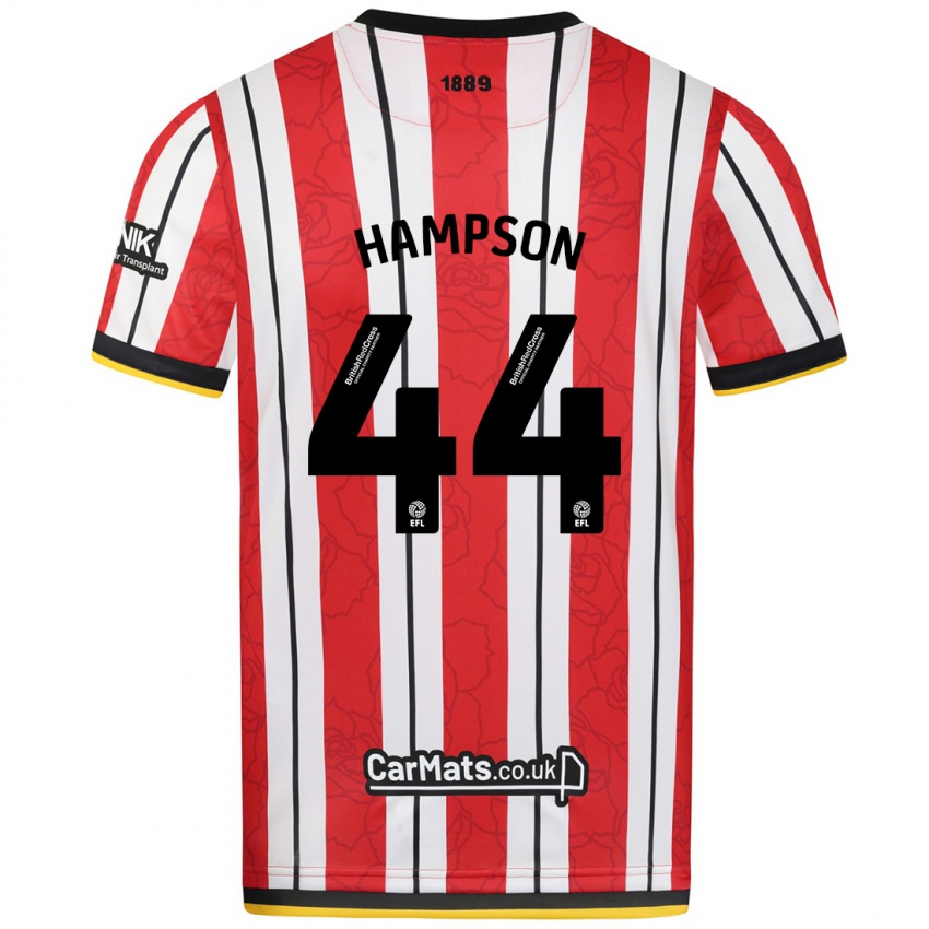 Mænd Owen Hampson #44 Røde Hvide Striber Hjemmebane Spillertrøjer 2024/25 Trøje T-Shirt