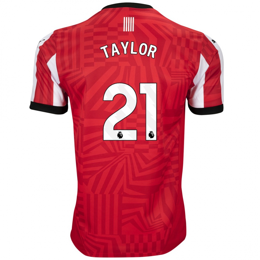 Mænd Charlie Taylor #21 Rød Hvid Hjemmebane Spillertrøjer 2024/25 Trøje T-Shirt