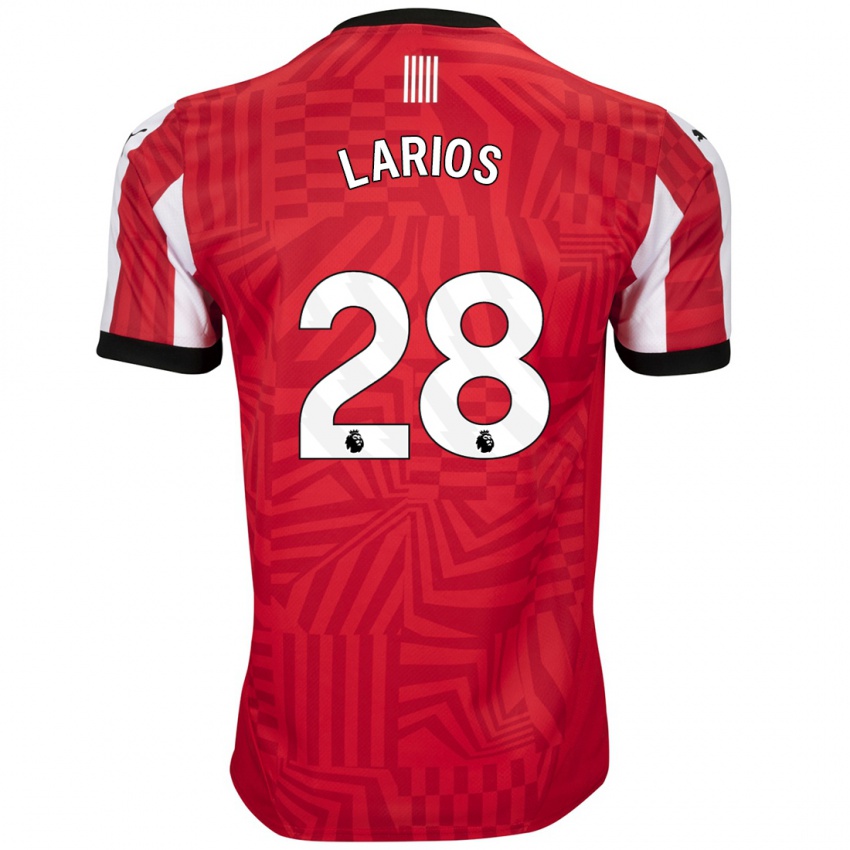 Mænd Juan Larios #28 Rød Hvid Hjemmebane Spillertrøjer 2024/25 Trøje T-Shirt