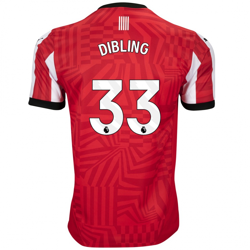 Mænd Tyler Dibling #33 Rød Hvid Hjemmebane Spillertrøjer 2024/25 Trøje T-Shirt