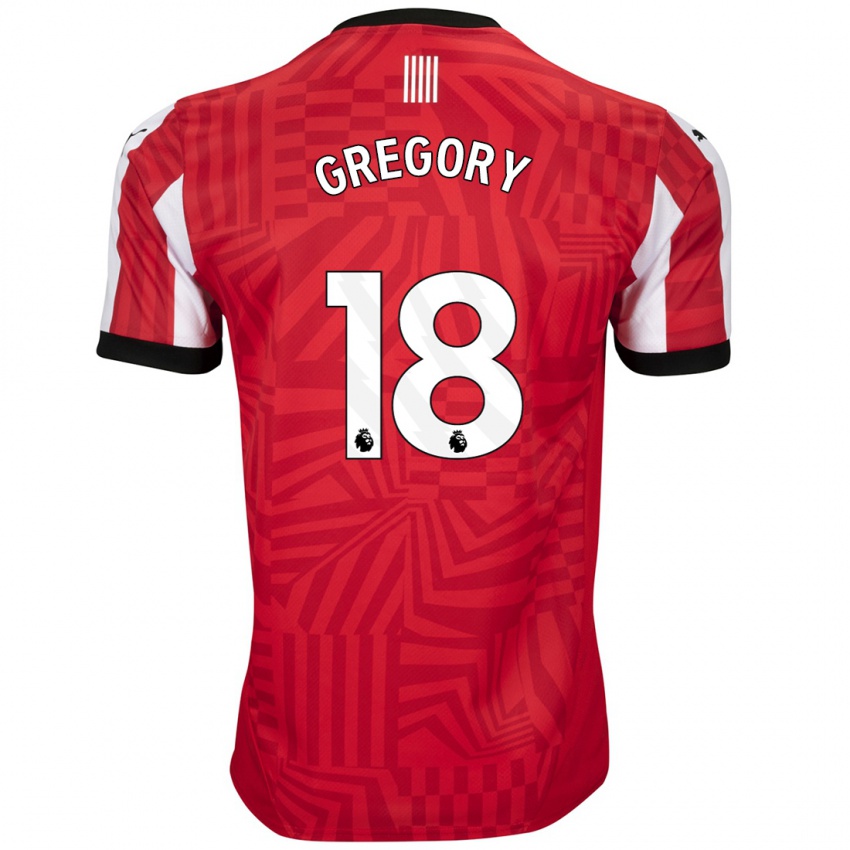 Mænd Freya Gregory #18 Rød Hvid Hjemmebane Spillertrøjer 2024/25 Trøje T-Shirt