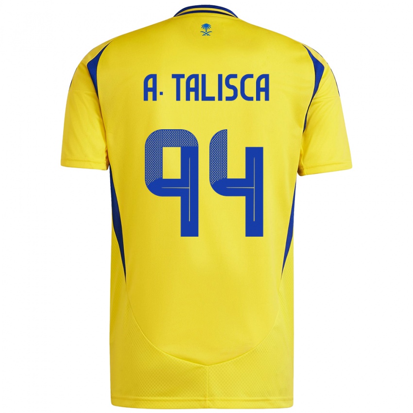 Mænd Talisca #94 Gul Blå Hjemmebane Spillertrøjer 2024/25 Trøje T-Shirt