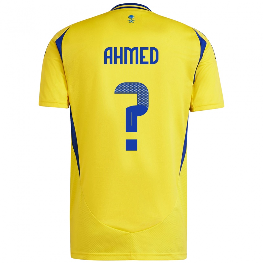 Mænd Al Anood Ahmed #0 Gul Blå Hjemmebane Spillertrøjer 2024/25 Trøje T-Shirt