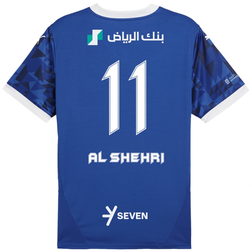 Mænd Saleh Al-Shehri #11 Mørkeblå Hvid Hjemmebane Spillertrøjer 2024/25 Trøje T-Shirt