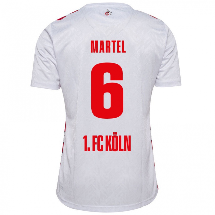 Mænd Eric Martel #6 Hvid Rød Hjemmebane Spillertrøjer 2024/25 Trøje T-Shirt