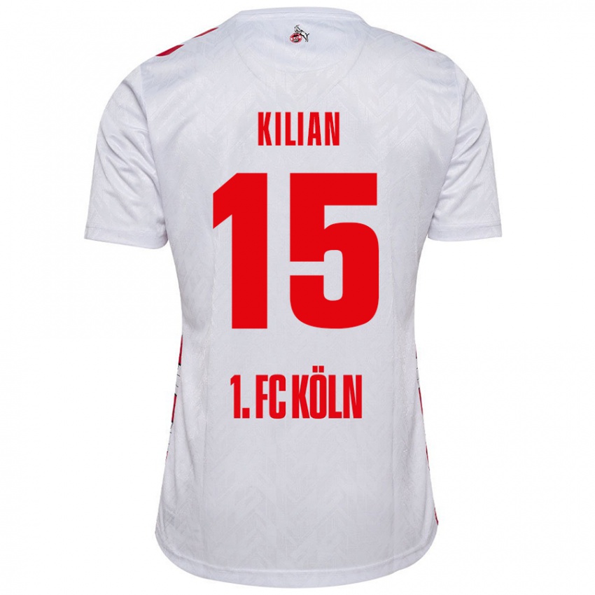 Mænd Luca Kilian #15 Hvid Rød Hjemmebane Spillertrøjer 2024/25 Trøje T-Shirt