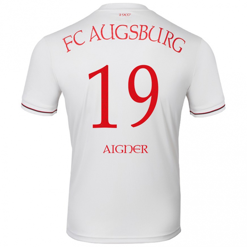 Mænd Lukas Aigner #19 Hvid Hjemmebane Spillertrøjer 2024/25 Trøje T-Shirt