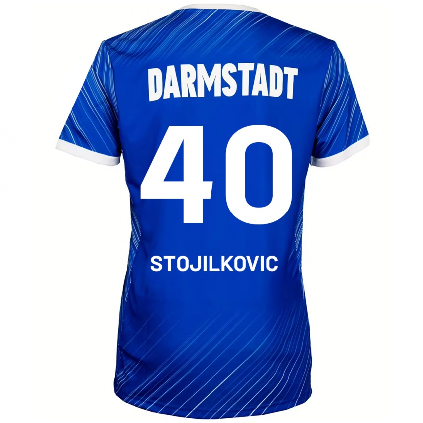 Mænd Filip Stojilkovic #40 Blå Hvid Hjemmebane Spillertrøjer 2024/25 Trøje T-Shirt