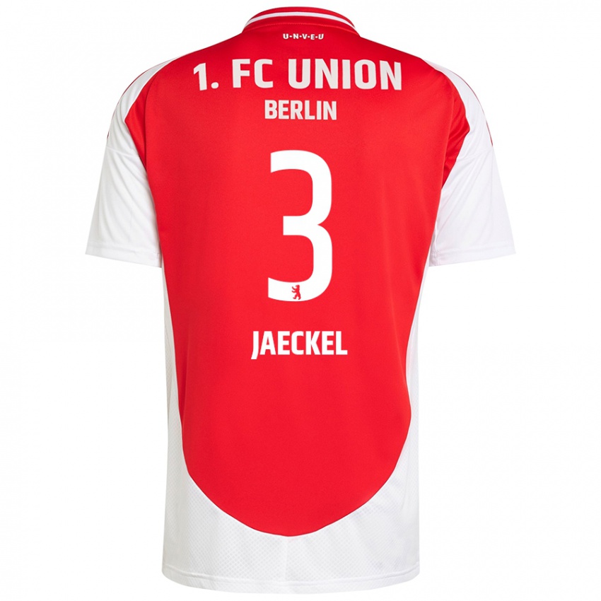 Mænd Paul Jaeckel #3 Rød Hvid Hjemmebane Spillertrøjer 2024/25 Trøje T-Shirt