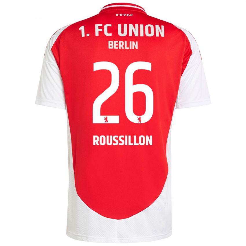 Mænd Jérôme Roussillon #26 Rød Hvid Hjemmebane Spillertrøjer 2024/25 Trøje T-Shirt