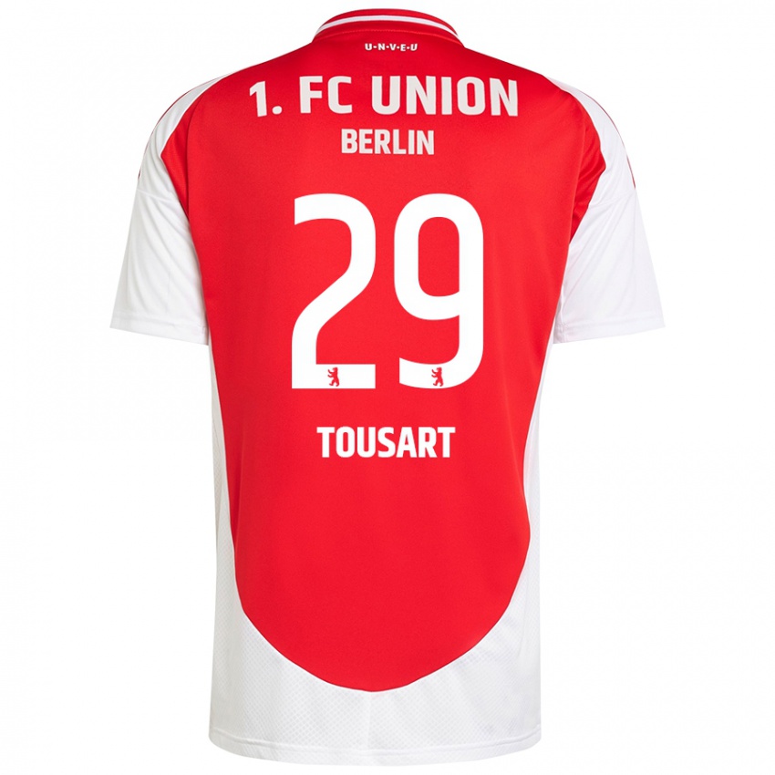 Mænd Lucas Tousart #29 Rød Hvid Hjemmebane Spillertrøjer 2024/25 Trøje T-Shirt