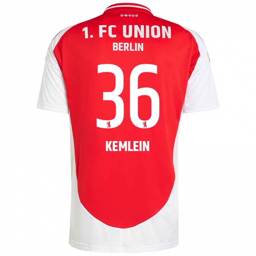 Mænd Aljoscha Kemlein #36 Rød Hvid Hjemmebane Spillertrøjer 2024/25 Trøje T-Shirt