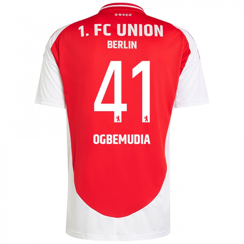 Mænd Oluwaseun Ogbemudia #41 Rød Hvid Hjemmebane Spillertrøjer 2024/25 Trøje T-Shirt