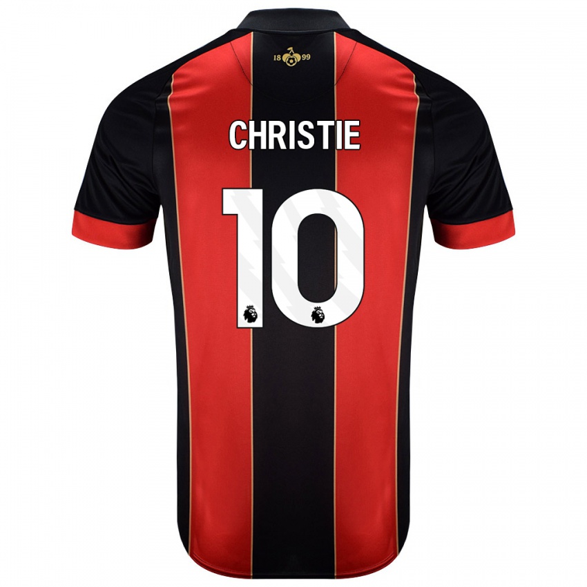 Mænd Ryan Christie #10 Rød Sort Hjemmebane Spillertrøjer 2024/25 Trøje T-Shirt