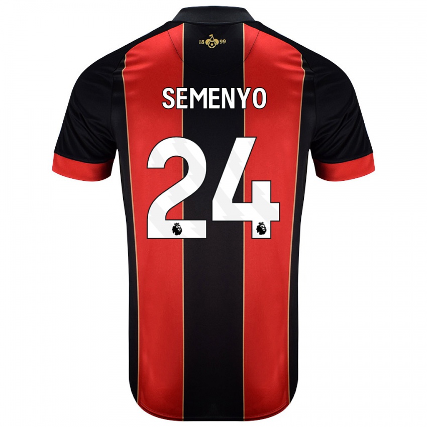 Mænd Antoine Semenyo #24 Rød Sort Hjemmebane Spillertrøjer 2024/25 Trøje T-Shirt