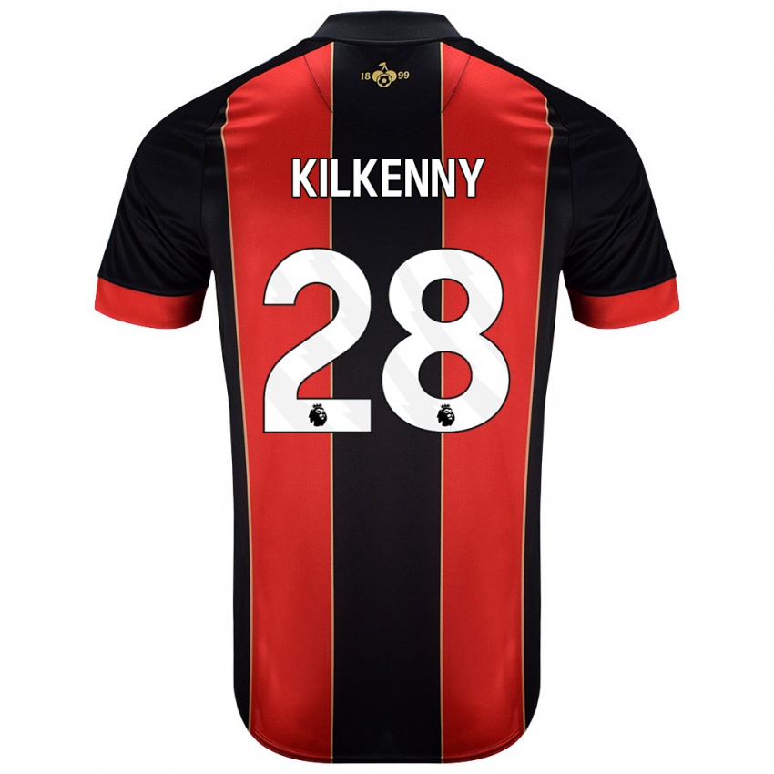 Mænd Gavin Kilkenny #28 Rød Sort Hjemmebane Spillertrøjer 2024/25 Trøje T-Shirt