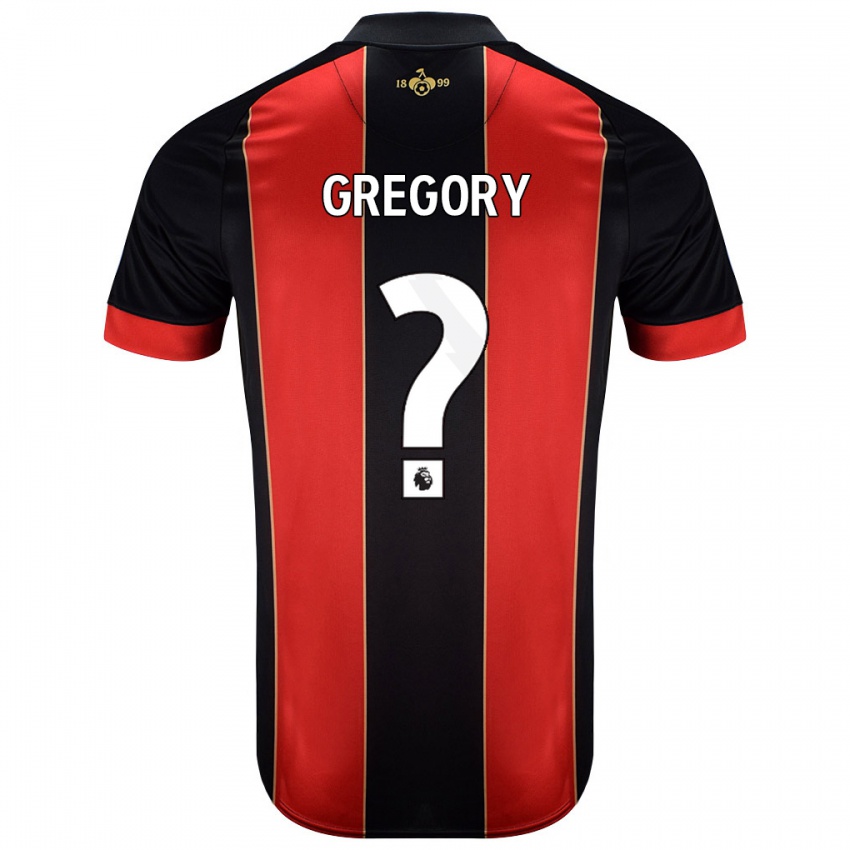 Mænd Karlos Gregory #0 Rød Sort Hjemmebane Spillertrøjer 2024/25 Trøje T-Shirt