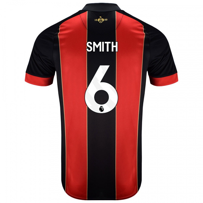 Mænd Maisy Smith #6 Rød Sort Hjemmebane Spillertrøjer 2024/25 Trøje T-Shirt