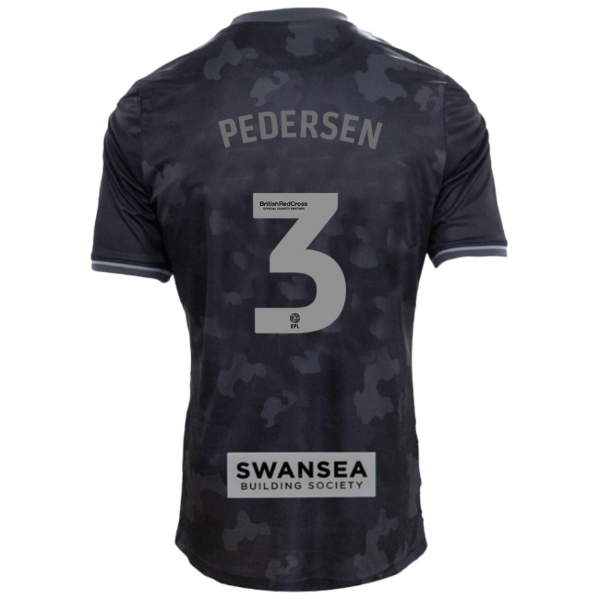 Mænd Kristian Pedersen #3 Sort Udebane Spillertrøjer 2024/25 Trøje T-Shirt