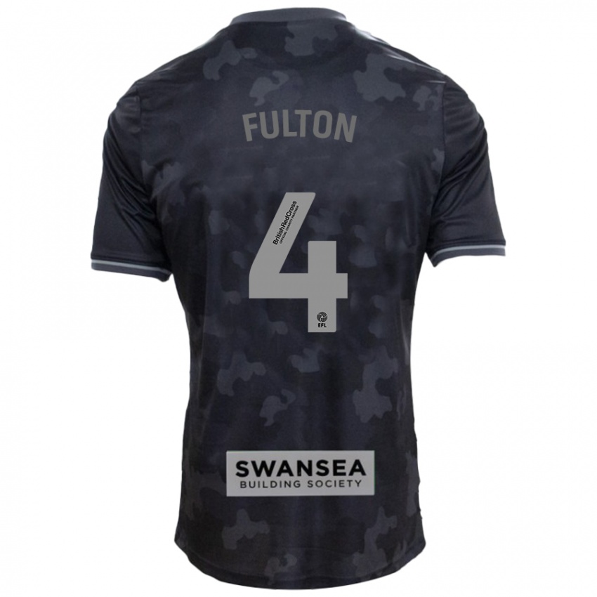 Mænd Jay Fulton #4 Sort Udebane Spillertrøjer 2024/25 Trøje T-Shirt