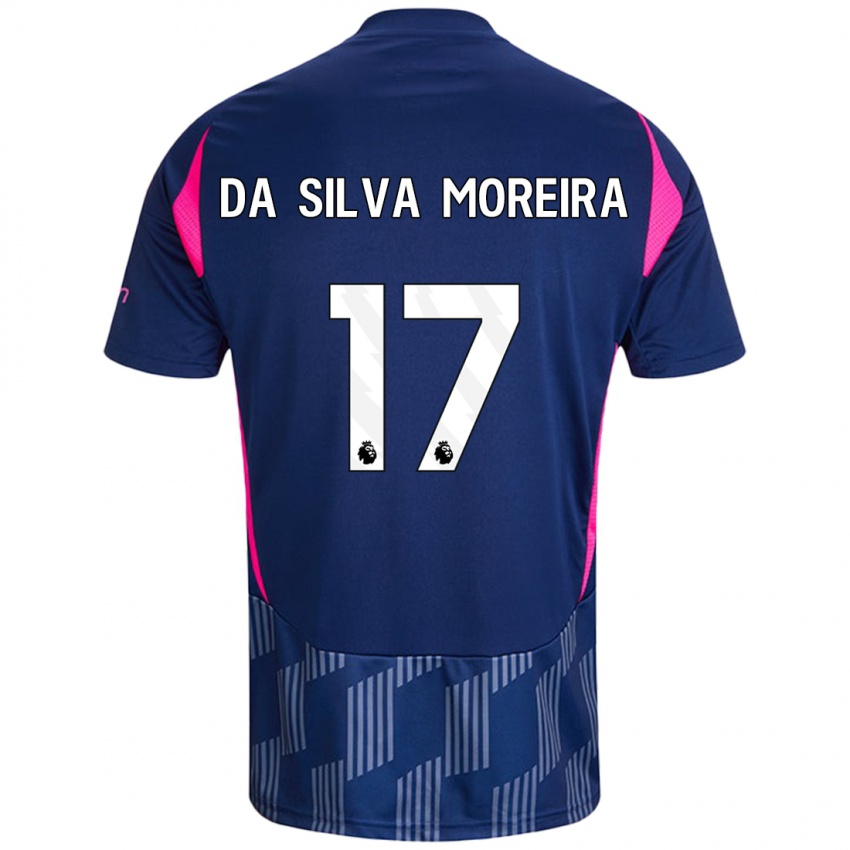 Mænd Eric Da Silva Moreira #17 Kongeblå Pink Udebane Spillertrøjer 2024/25 Trøje T-Shirt